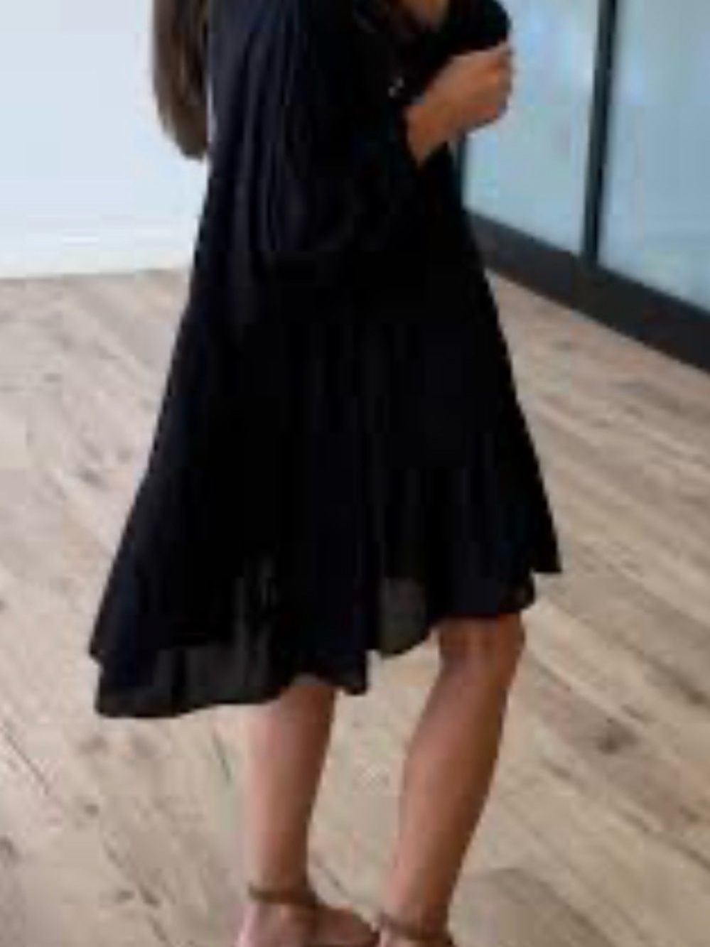 Paisley Vine Boho Tiered Flowy Midi Dress | Black | Size Large